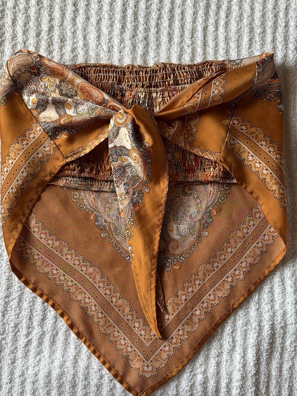 Vintage-Inspired Paisley Bandana Scarf Top - Picture 2 of 2